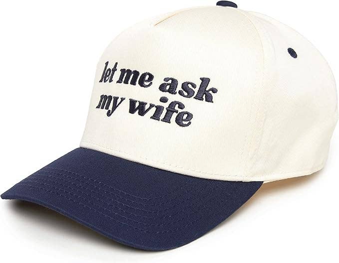 Two Tone Cap - Let Me Ask My Wife - Beige/Navy