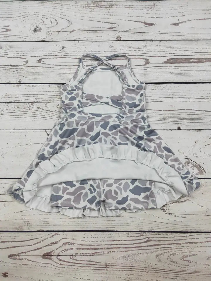 Baby Girls Camouflage Printed Athletic Dresses