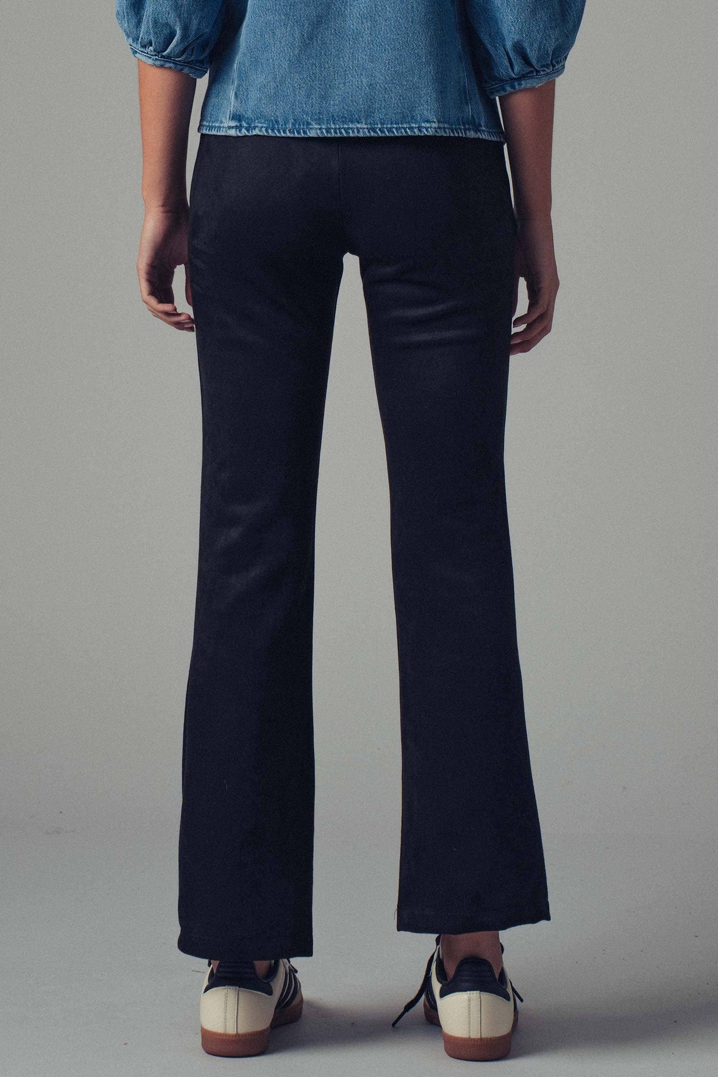 Classic Faux Suede Flare Pants