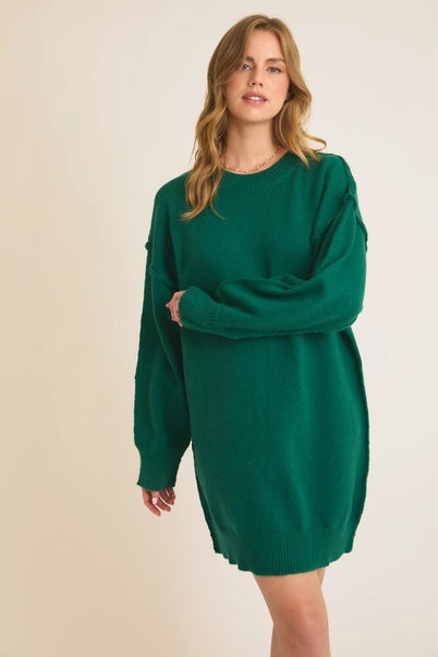 Oversized Tunic Sweater Dress Green