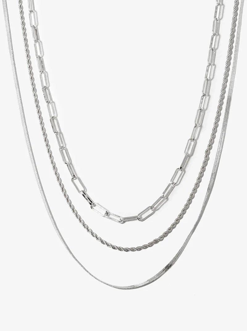 18K Gold Dipped Multi Chain Layered Necklace