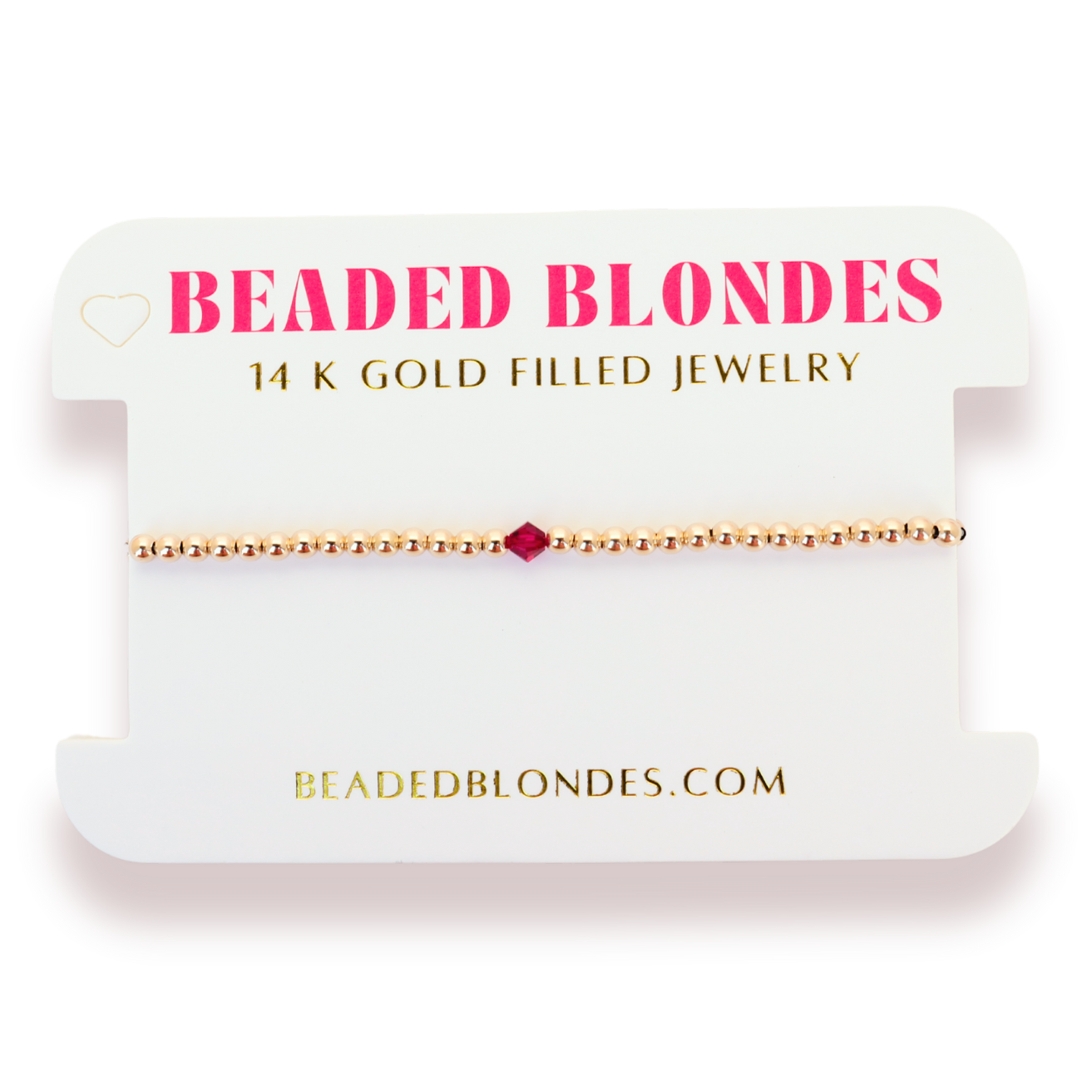 July: Ruby Birthstone Swarovski Crystal Bracelet