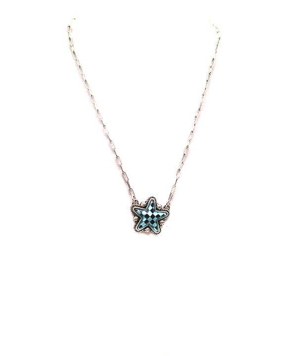 Checkered Star Necklace