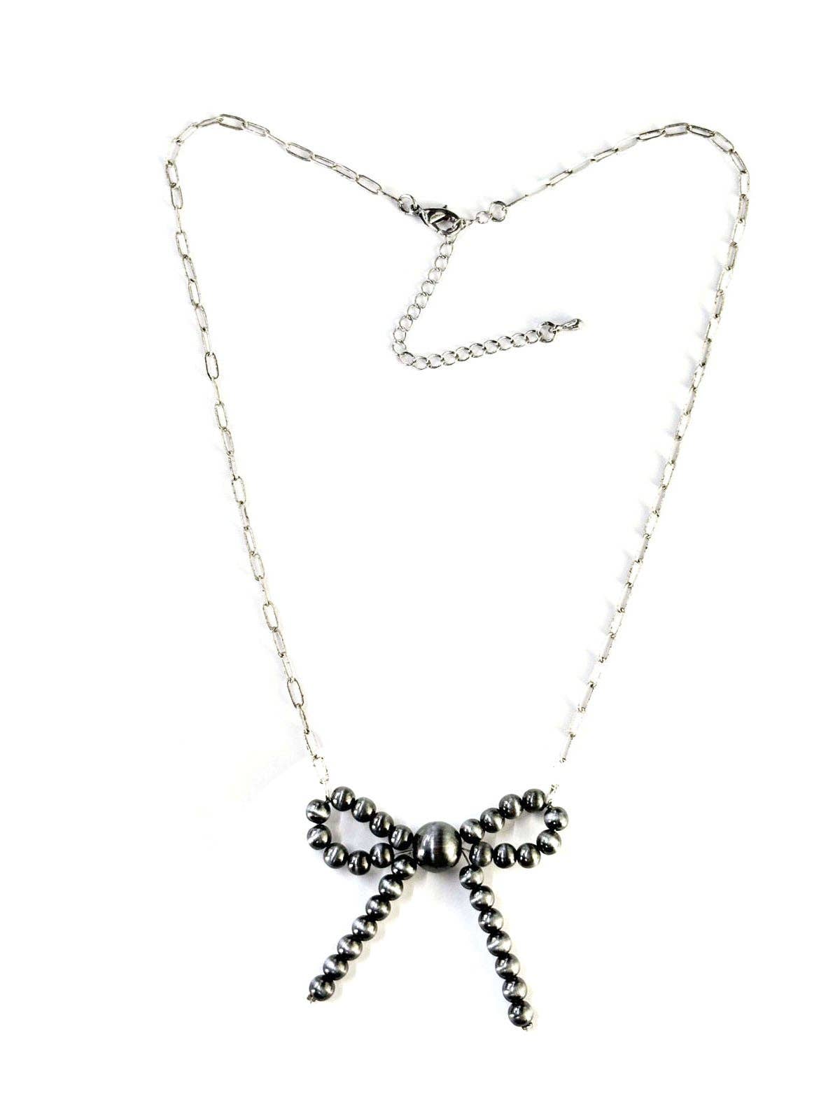 Western Navajo Pearl Ribbon Chain Necklace