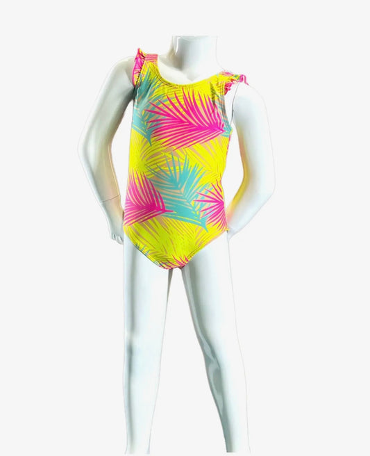 Girls One Piece Ruffle Swimsuit