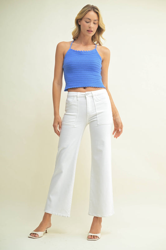 White Utility Pocket Relaxed Jean
