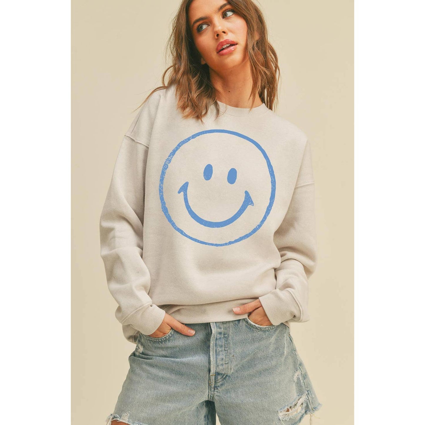 Smile Happy Face Graphic Sweatshirt