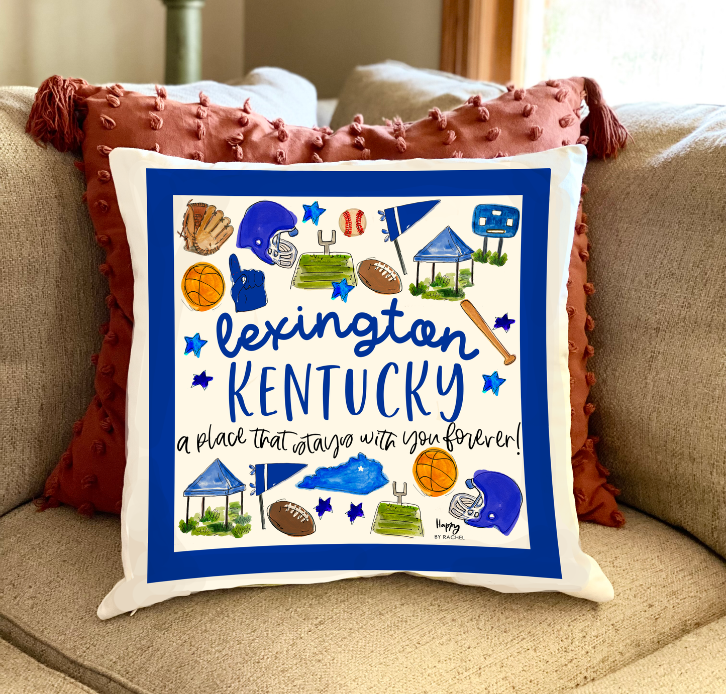 Lexington, KY Multi-Sport Double Sided Pillow