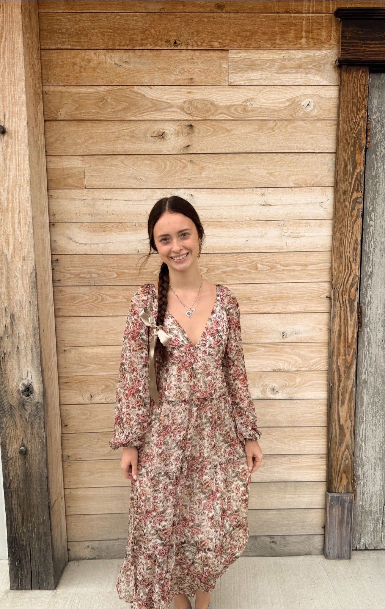 FLORAL LACE TIERED MAXI DRESS