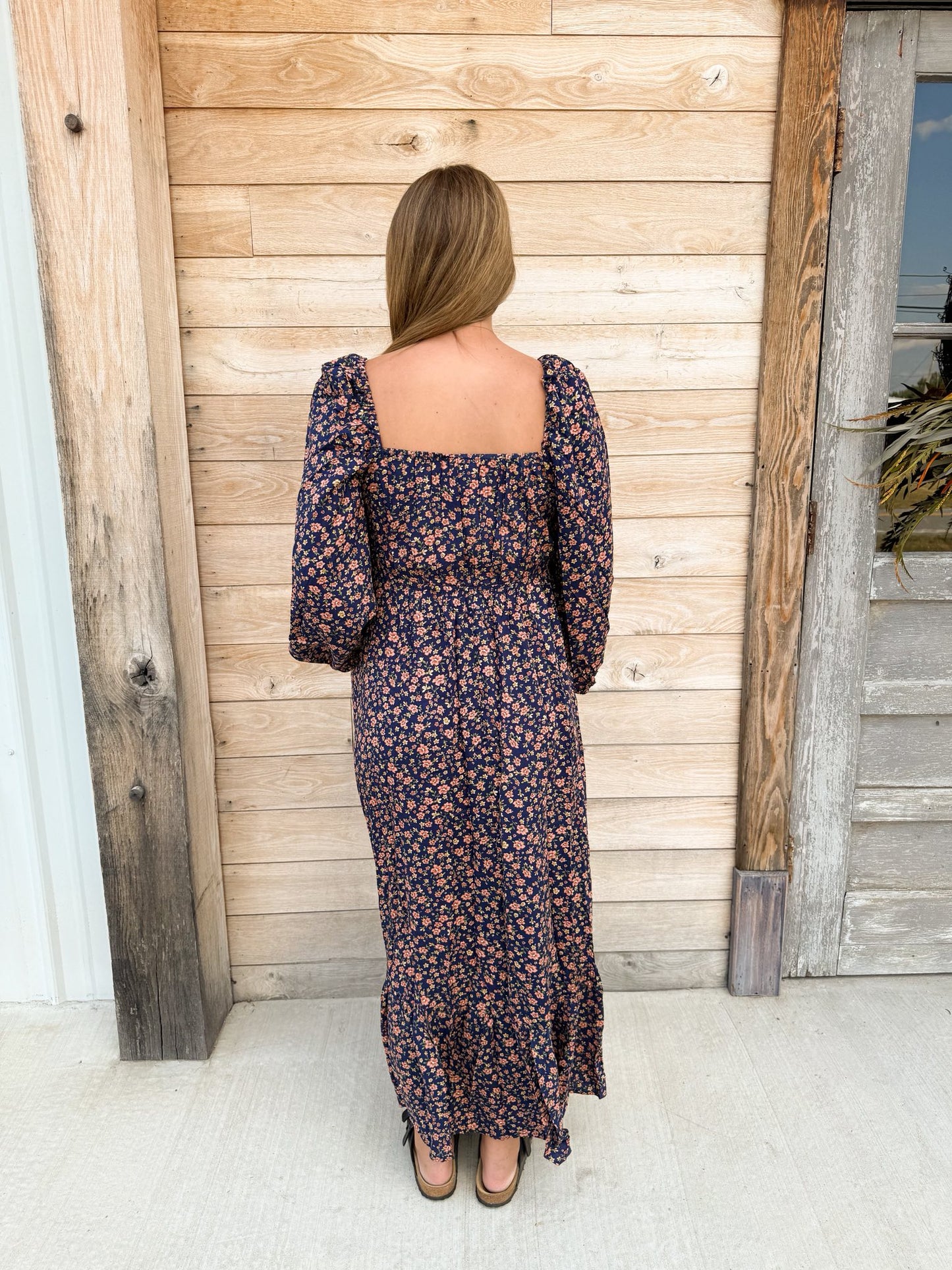 Reversible Floral Wide Flare Maxi Dress