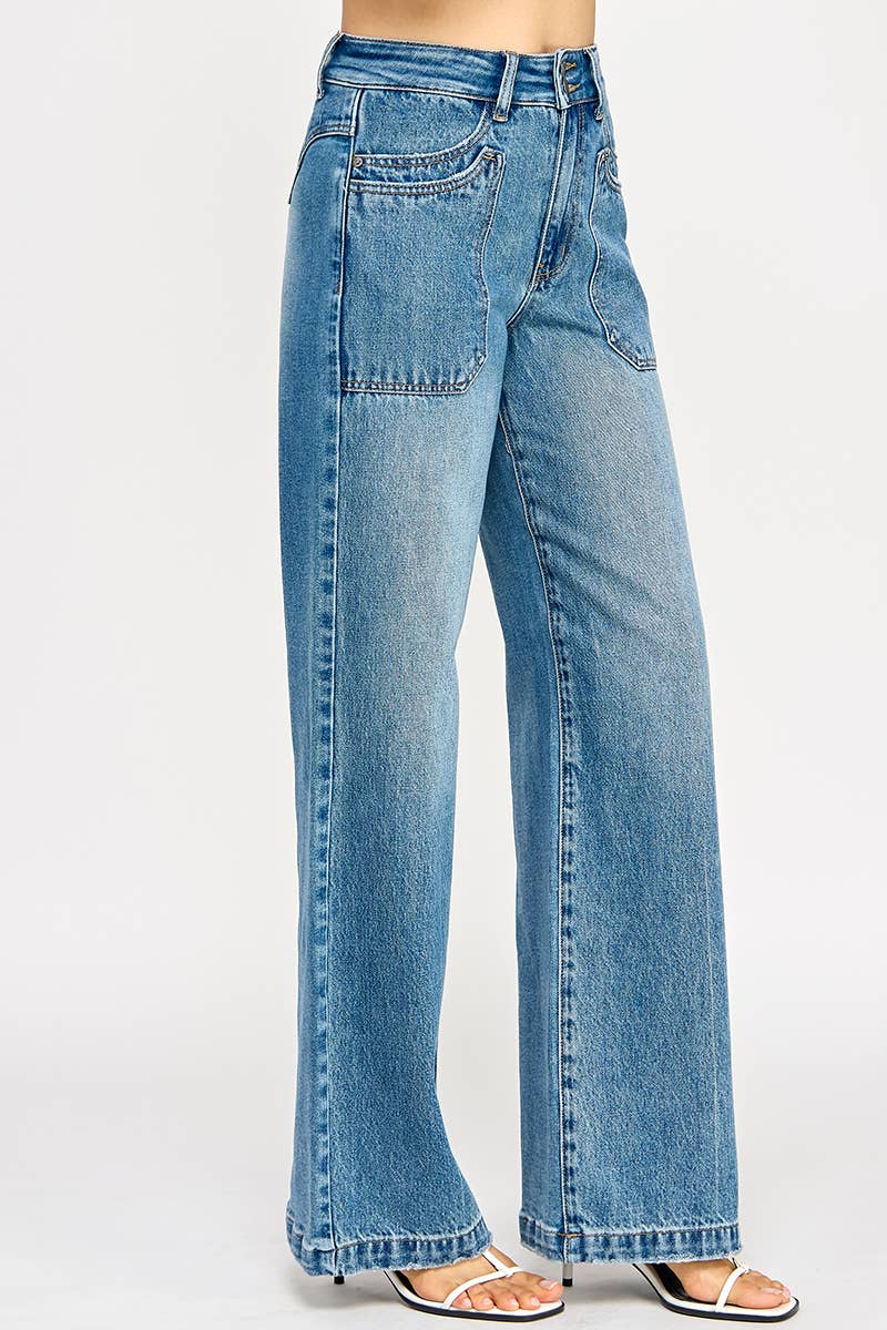 HIGH RISE DOUBLE POCKET WIDE LEG