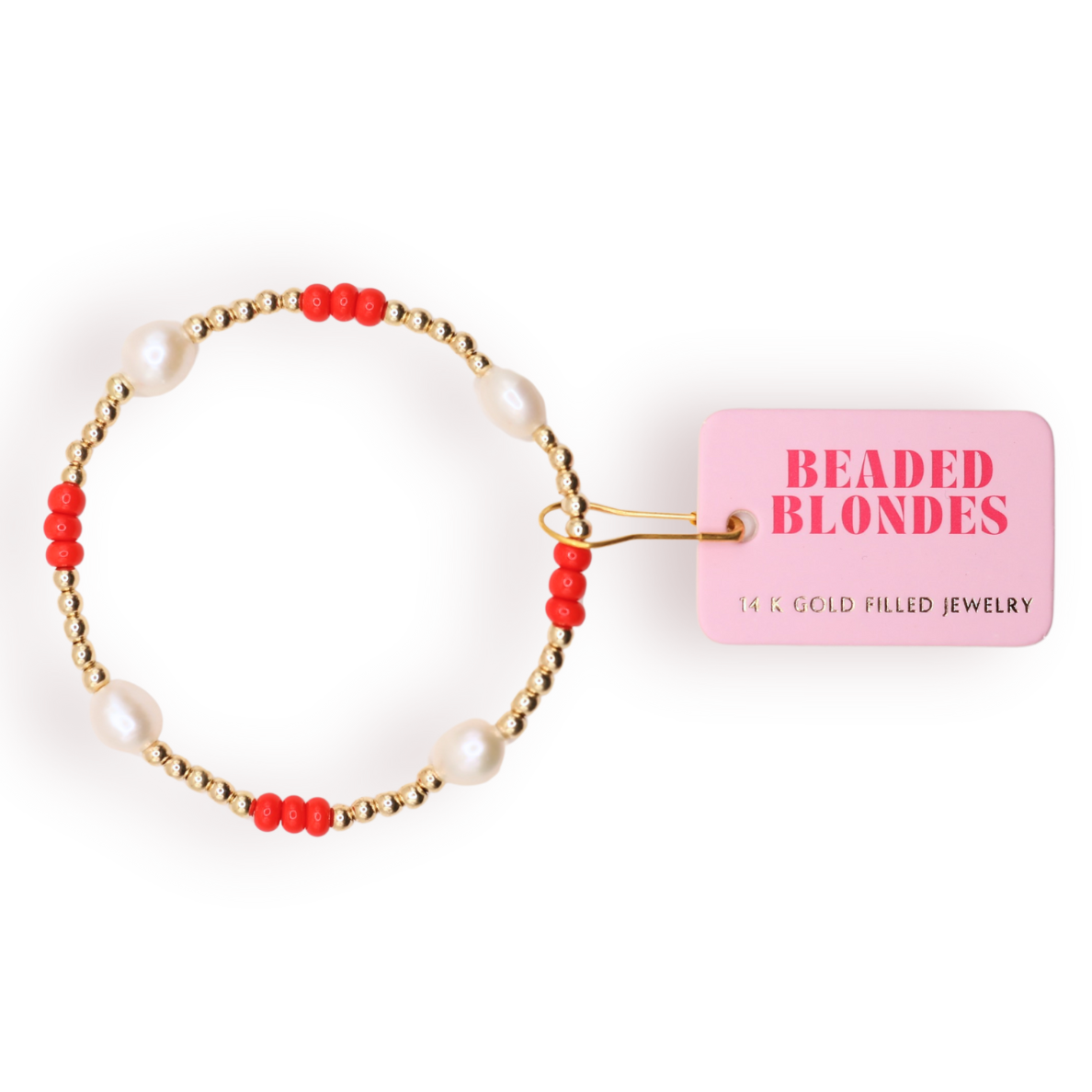 Bright Red Pearl Poppi Bracelet