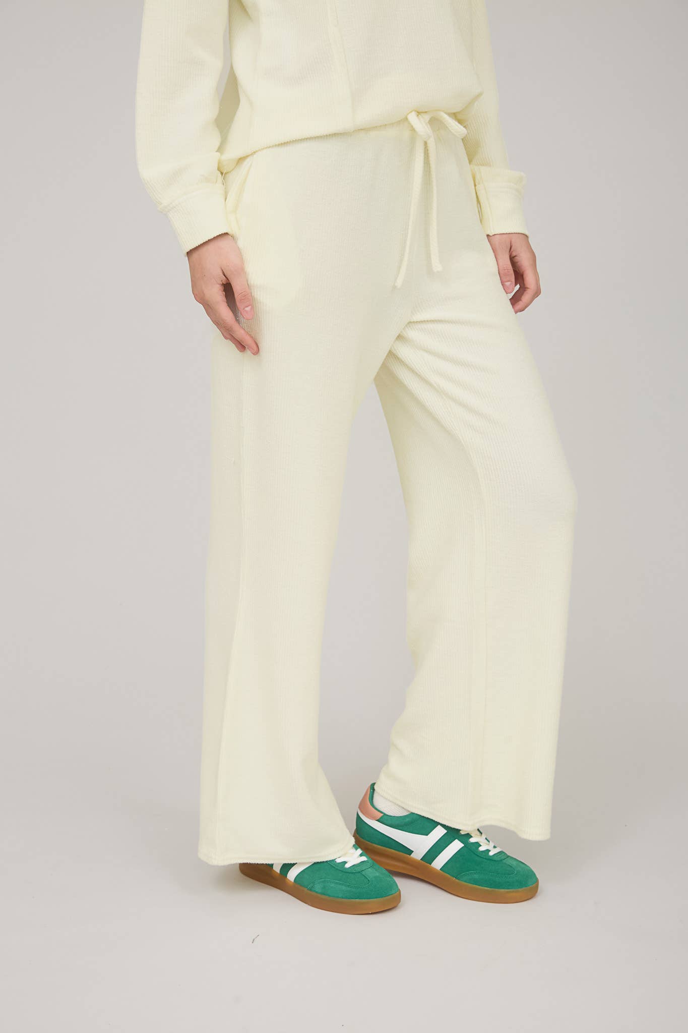 WASHED HIGH WAIST DRAWSTRING LOUNGE PANTS