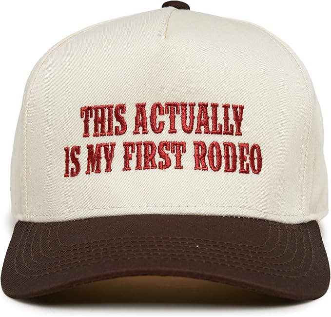 2-Tone Cap - This Actually is My First Rodeo - Black/Beige