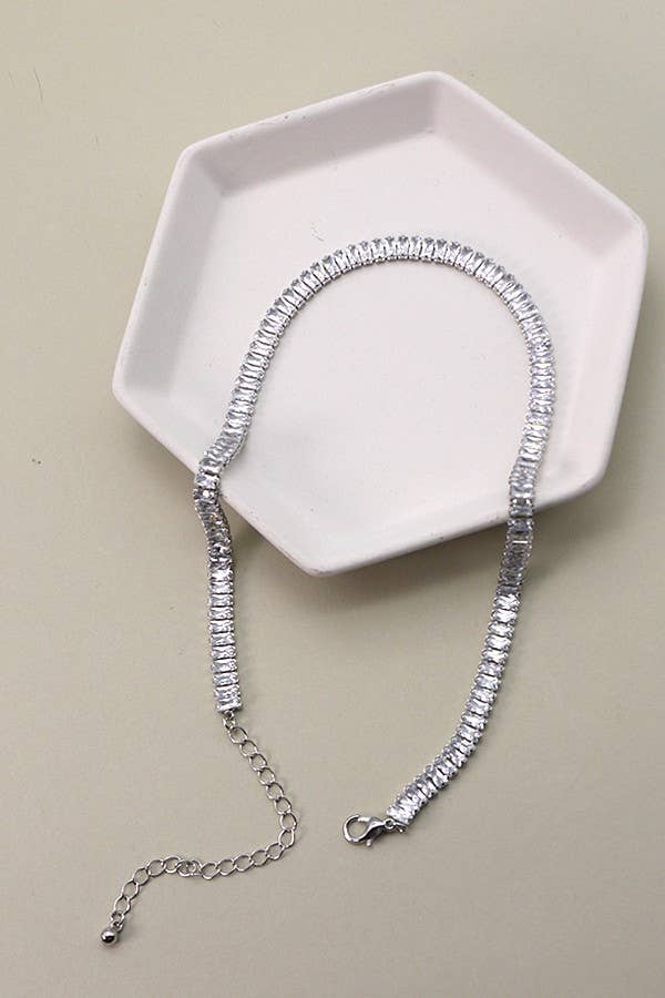 BAGUETTE STONE TENNIS NECKLACE