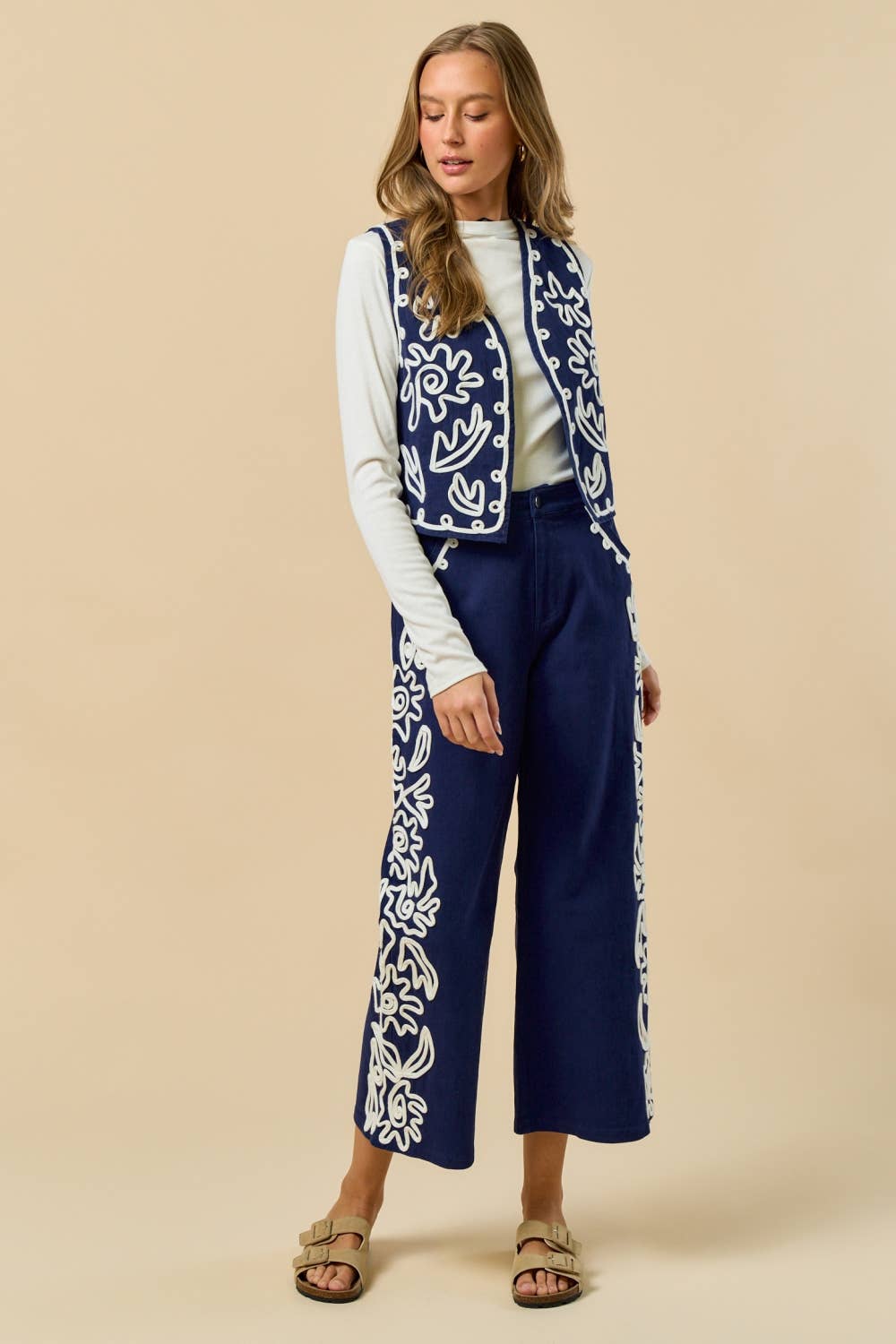 Boho Cord Embroidered Vest