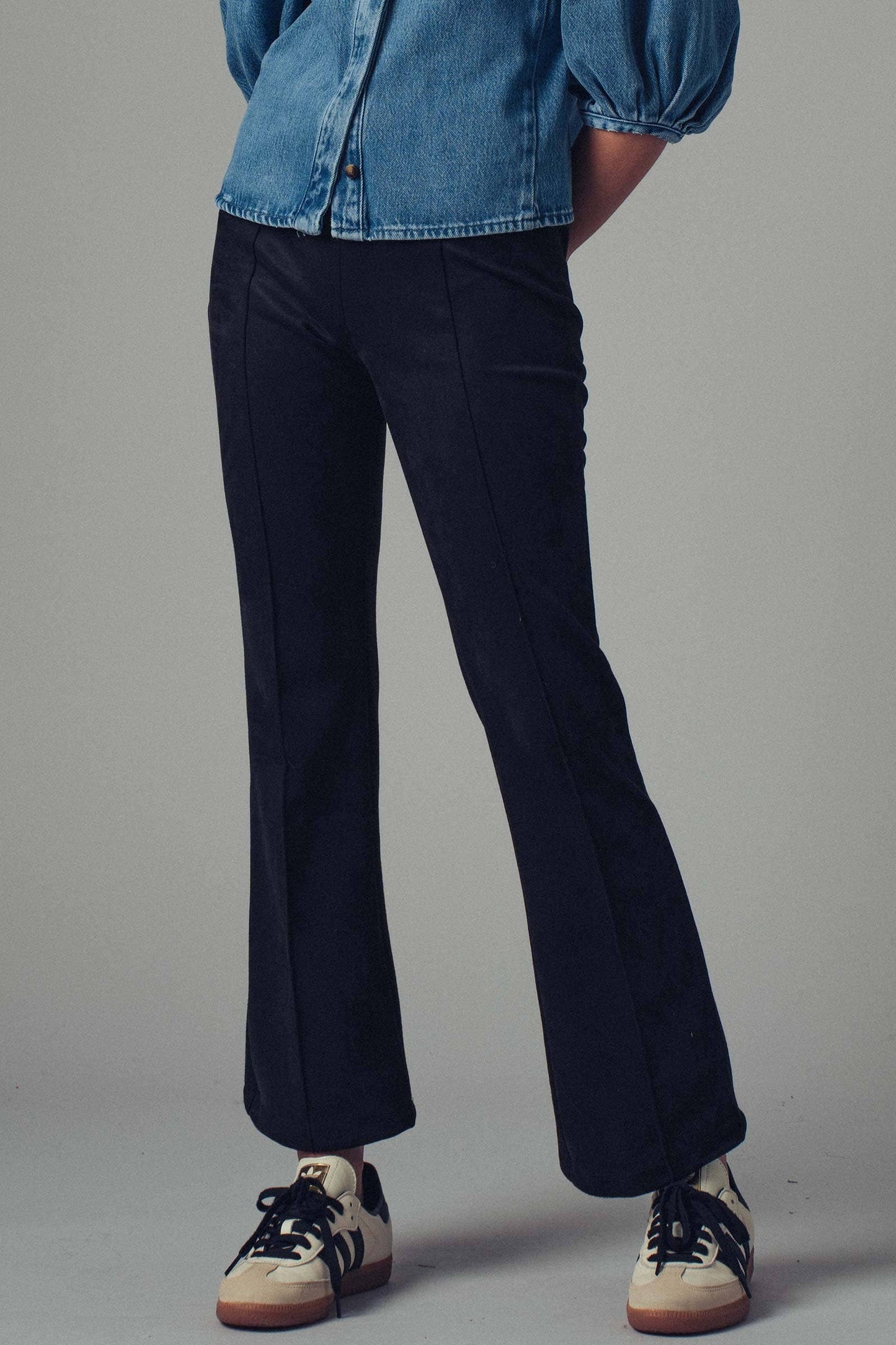 Classic Faux Suede Flare Pants