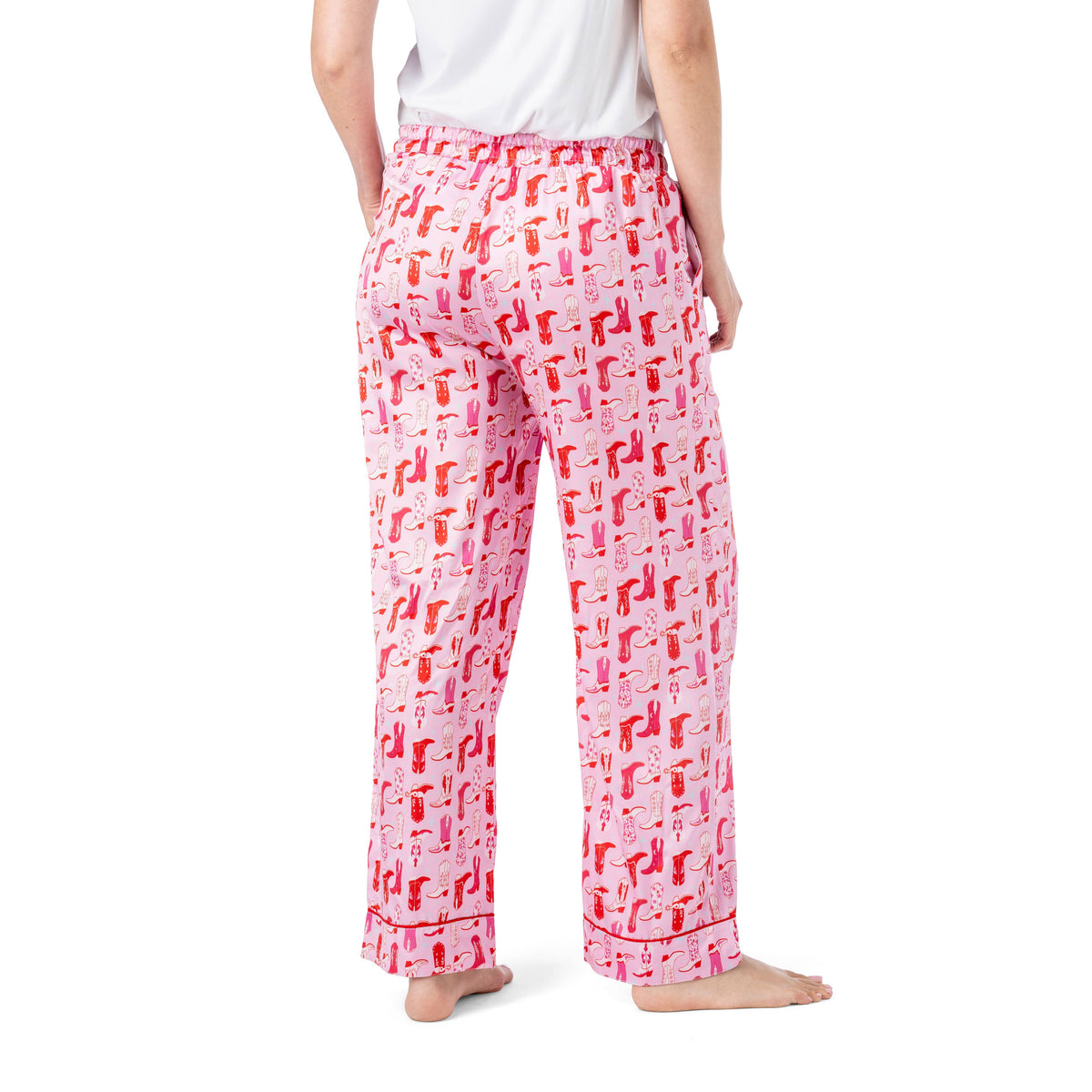 Hello Mello Boots & Bubbles Satin Pajama Pant Open Stock