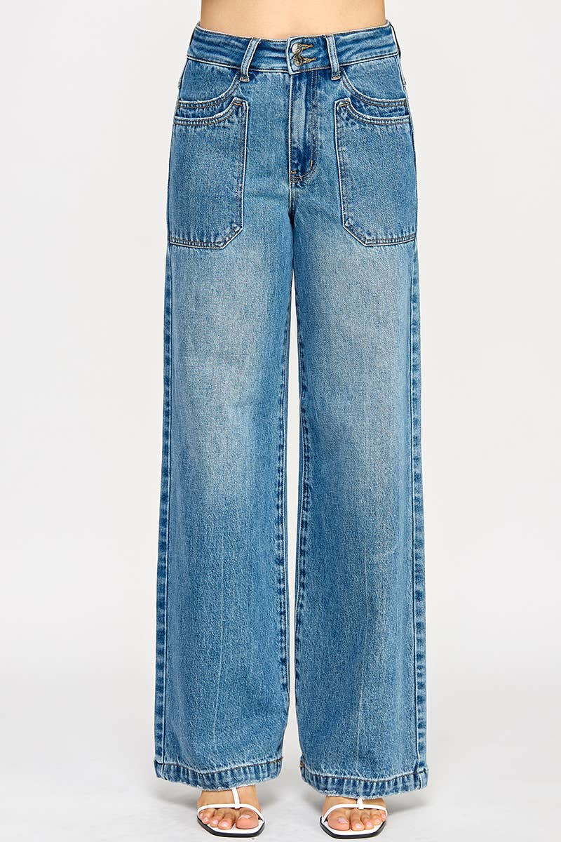 HIGH RISE DOUBLE POCKET WIDE LEG