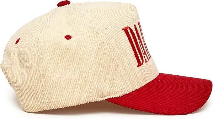 Two Tone Corduroy Hat - Darlin' - Red/Beige