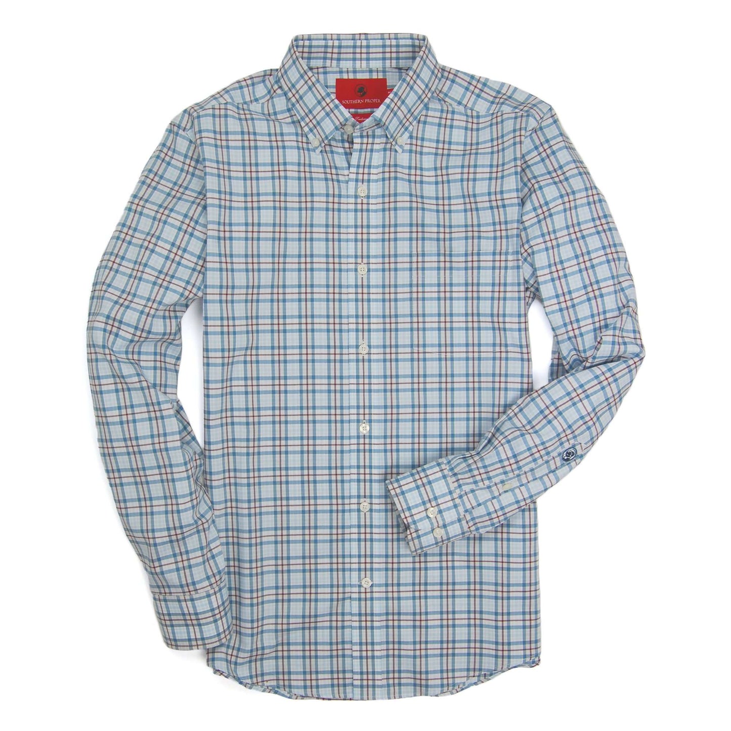 Henning Shirt - Blue Stone/Truffle Plaid