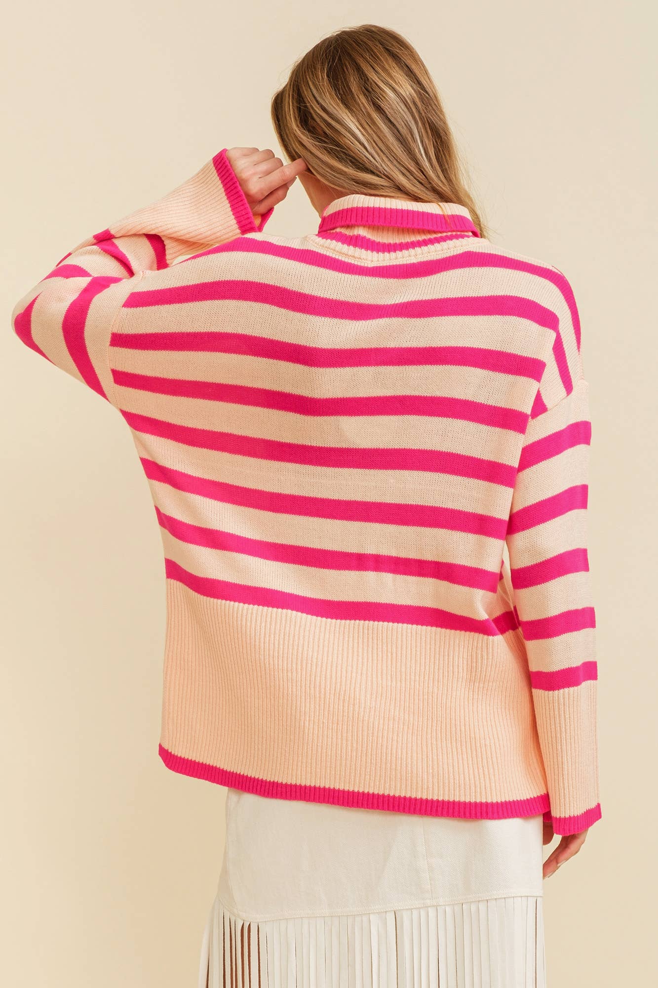 STRIPED TURTLENECK SWEATER