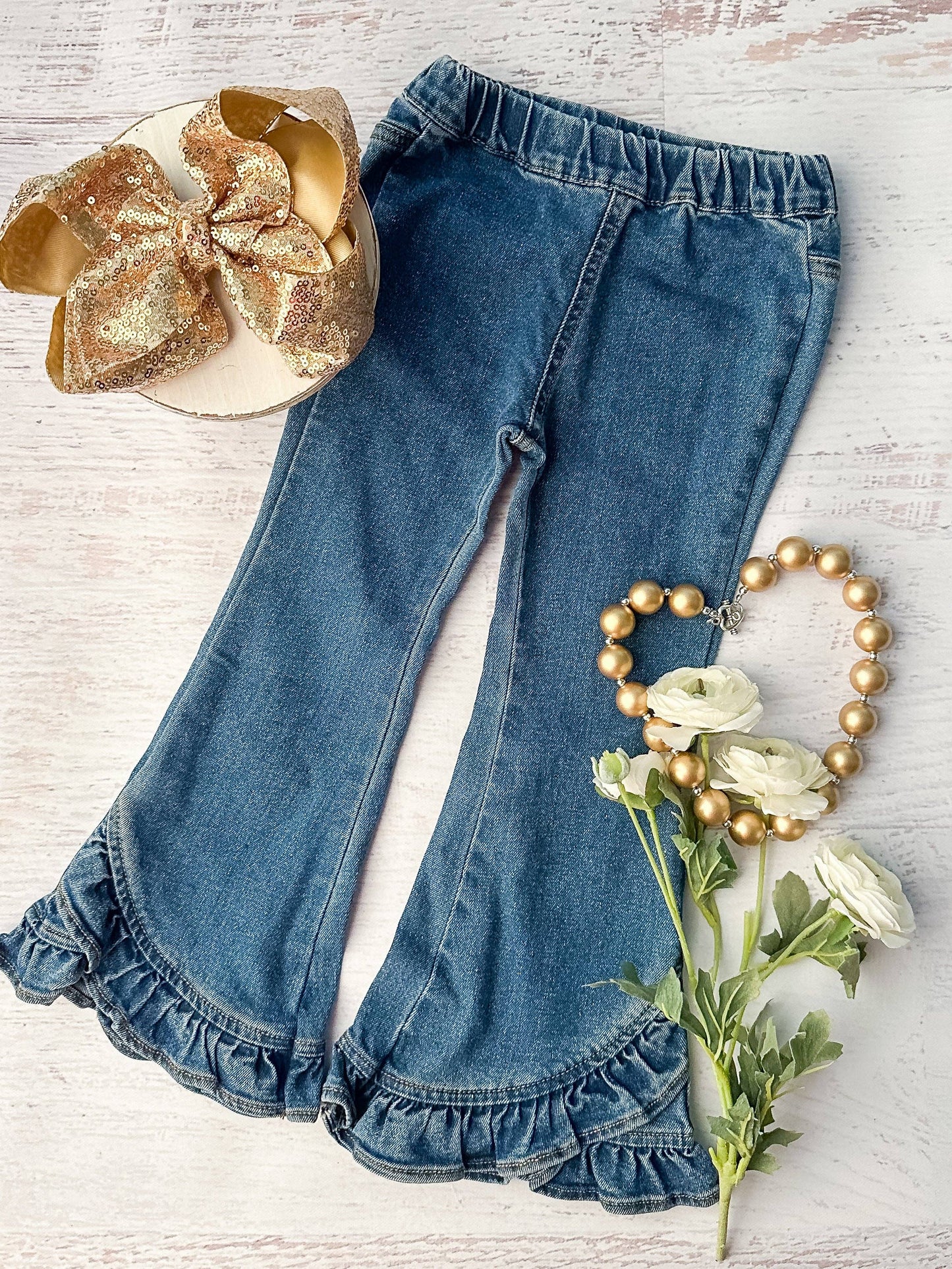 Ruffle Denim Jeans