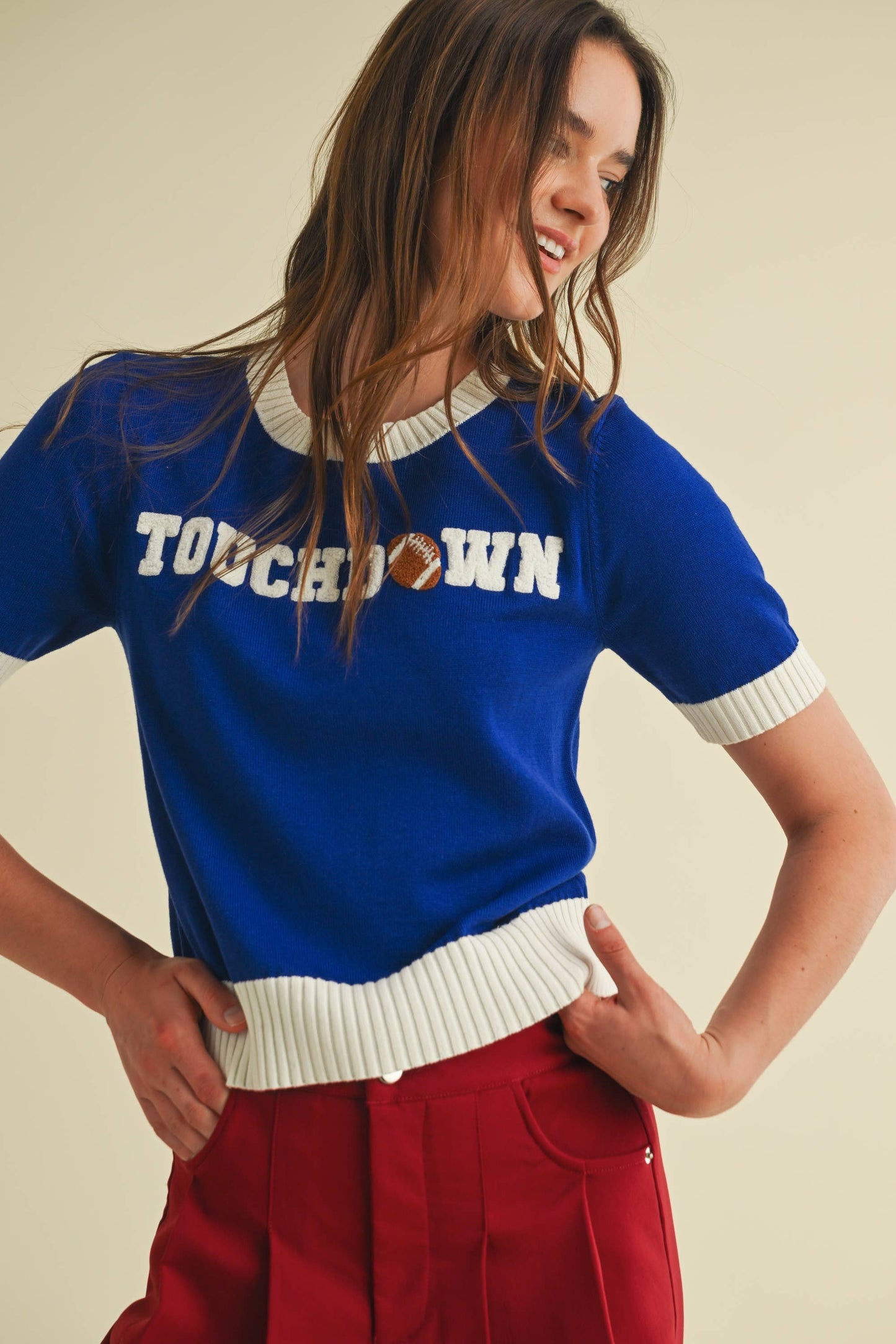 CSW18039 - "TOUCHDOWN" SWEATER TOP