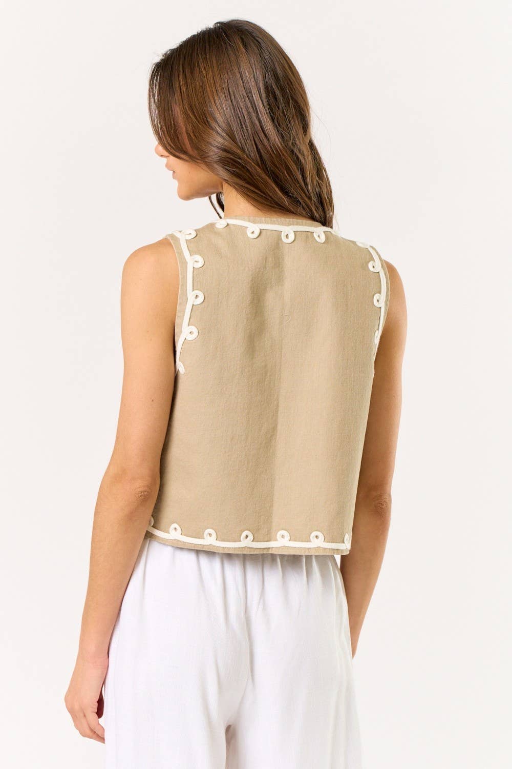Boho Cord Embroidered Vest