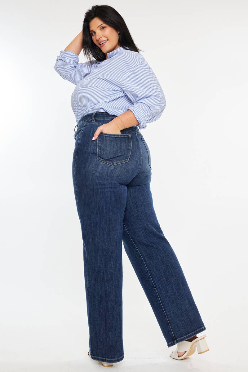 PLUS HIGH RISE WIDE LEG Comfort Stretch Denim