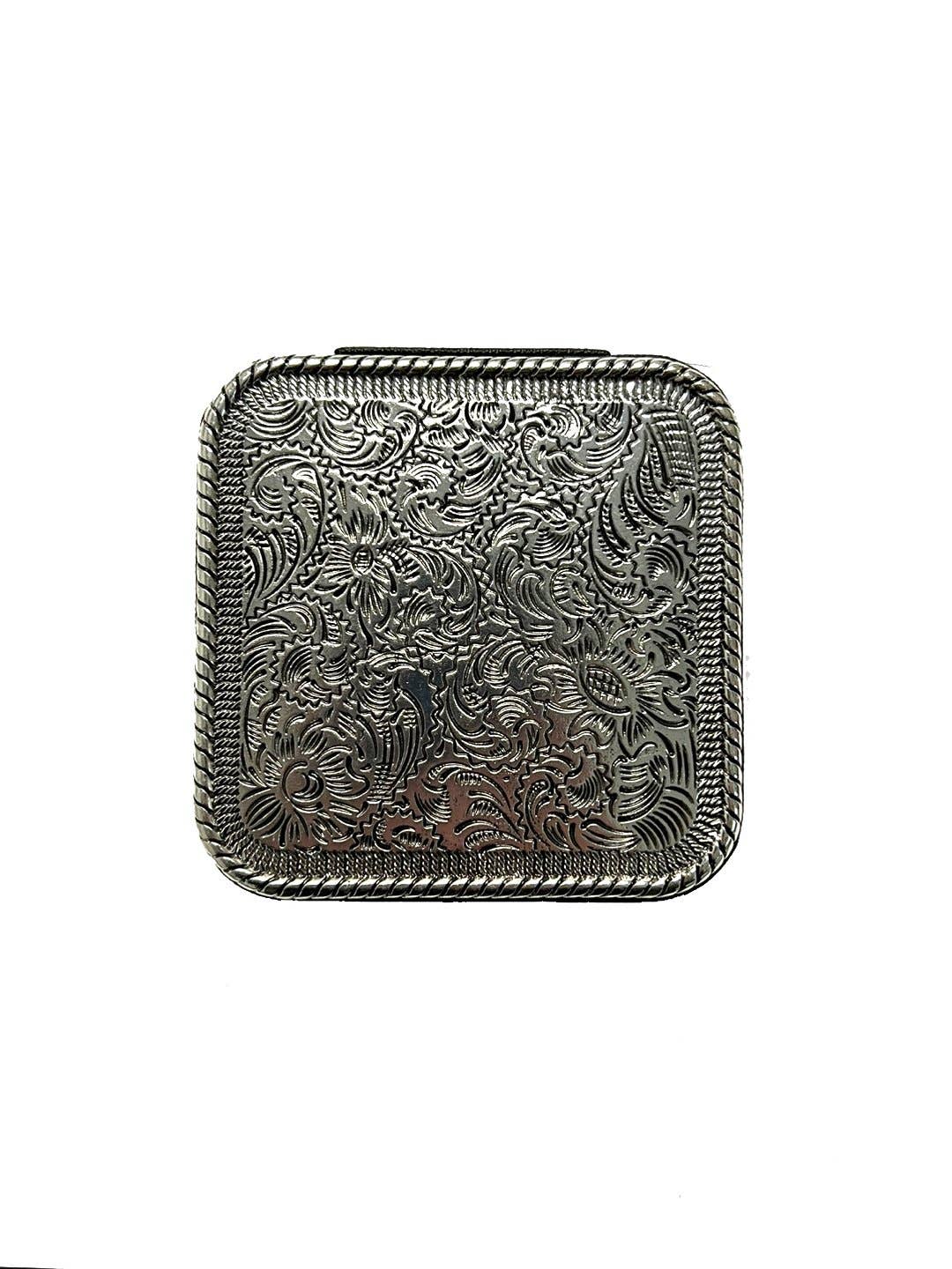 WESTERN ETCHED METAL PLATE JEWELRY BOX