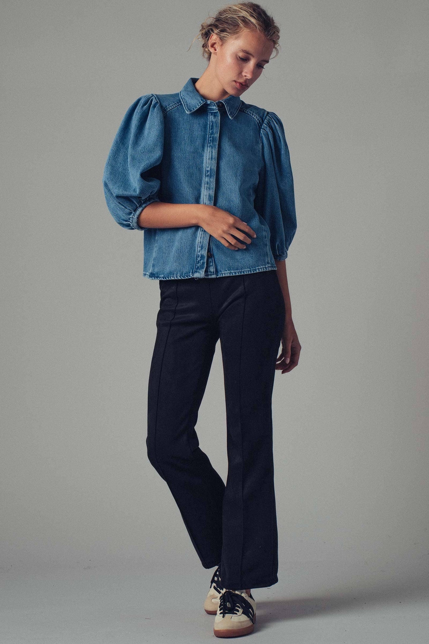 Classic Faux Suede Flare Pants