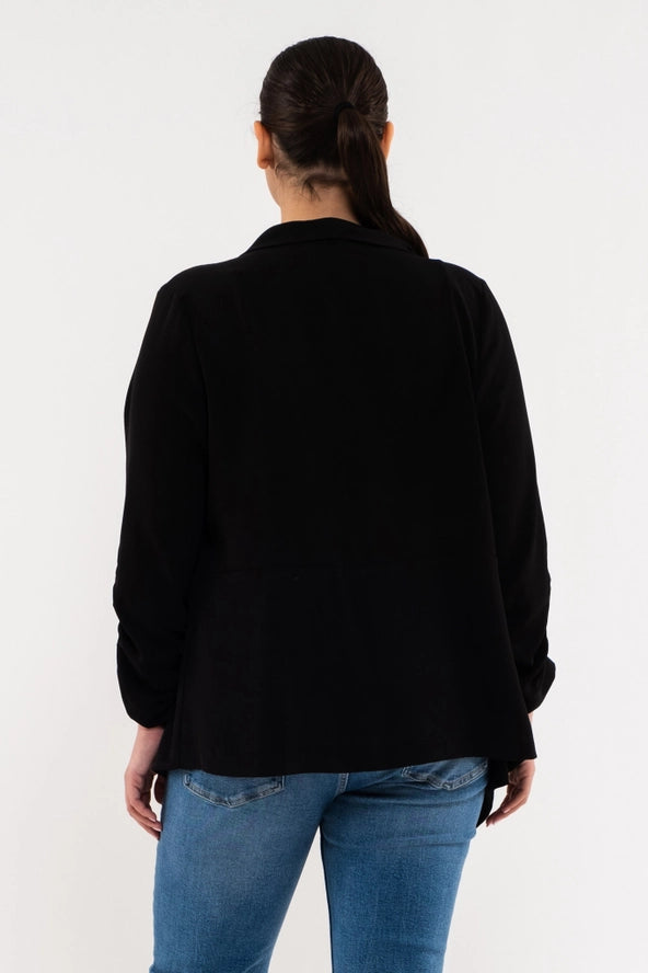Plus 3/4 Sleeve Blazer- Black