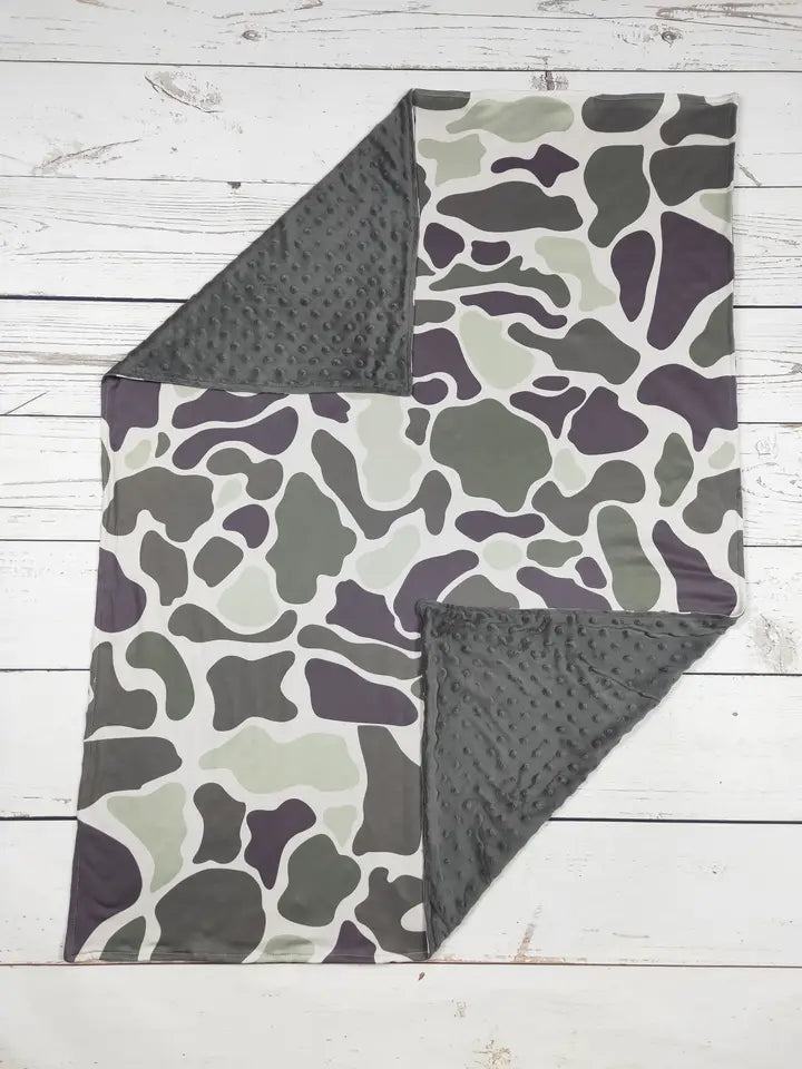 Baby Green Camouflauge Print Blanket