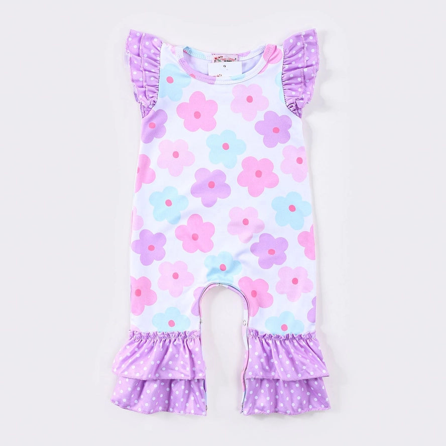 Purple Daisy Baby Romper