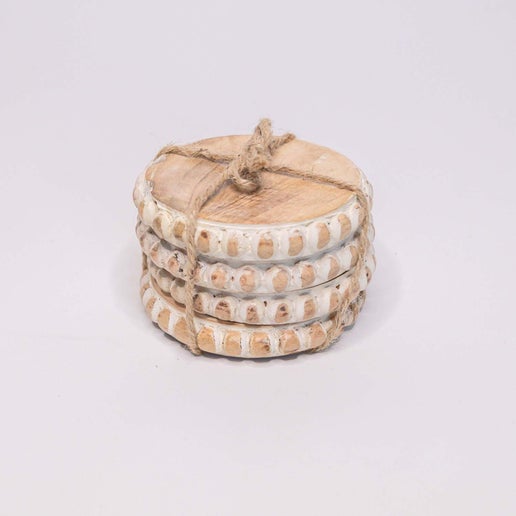 Beaded Wood Coasters