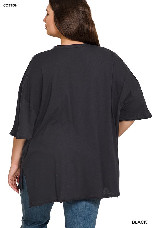Black Plus Oversized Tee