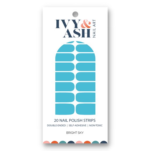 Bright Sky | Solid Sky Blue Nail Polish Sticker Set