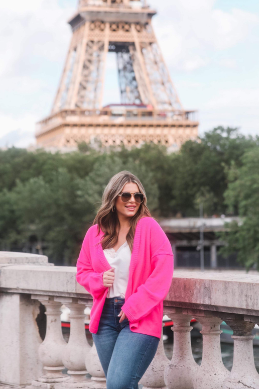 Get Your Attention Cardigan: Pink