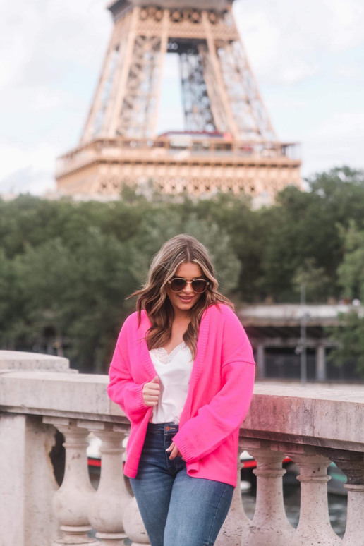 Get Your Attention Cardigan: Pink