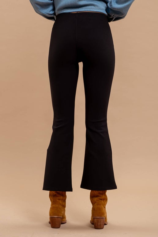 HIGH WAIST FLARE PANTS: BLACK