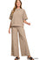 RIBBED ROUNDNECK TEE AND PANTS SET