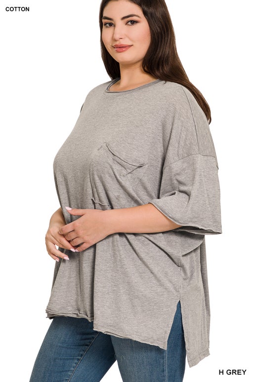 Heather Grey Oversized Tee