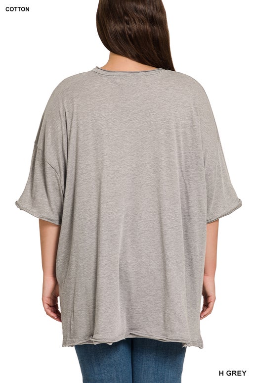 Heather Grey Oversized Tee