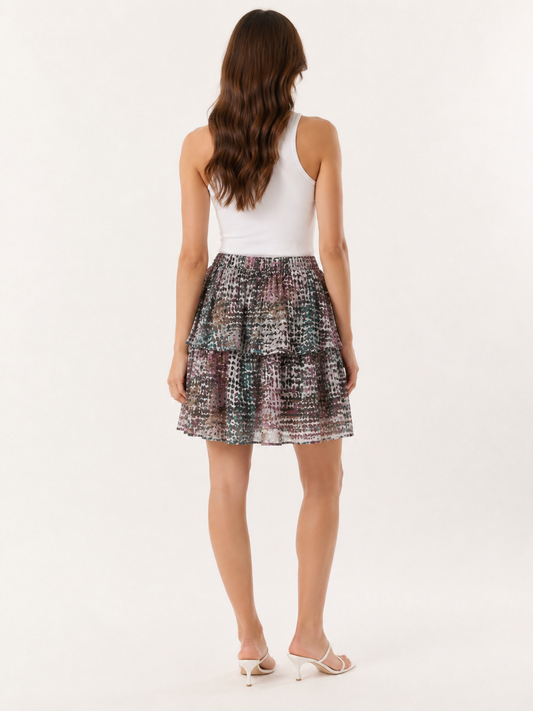 Wild Orchid Tiered Skirt