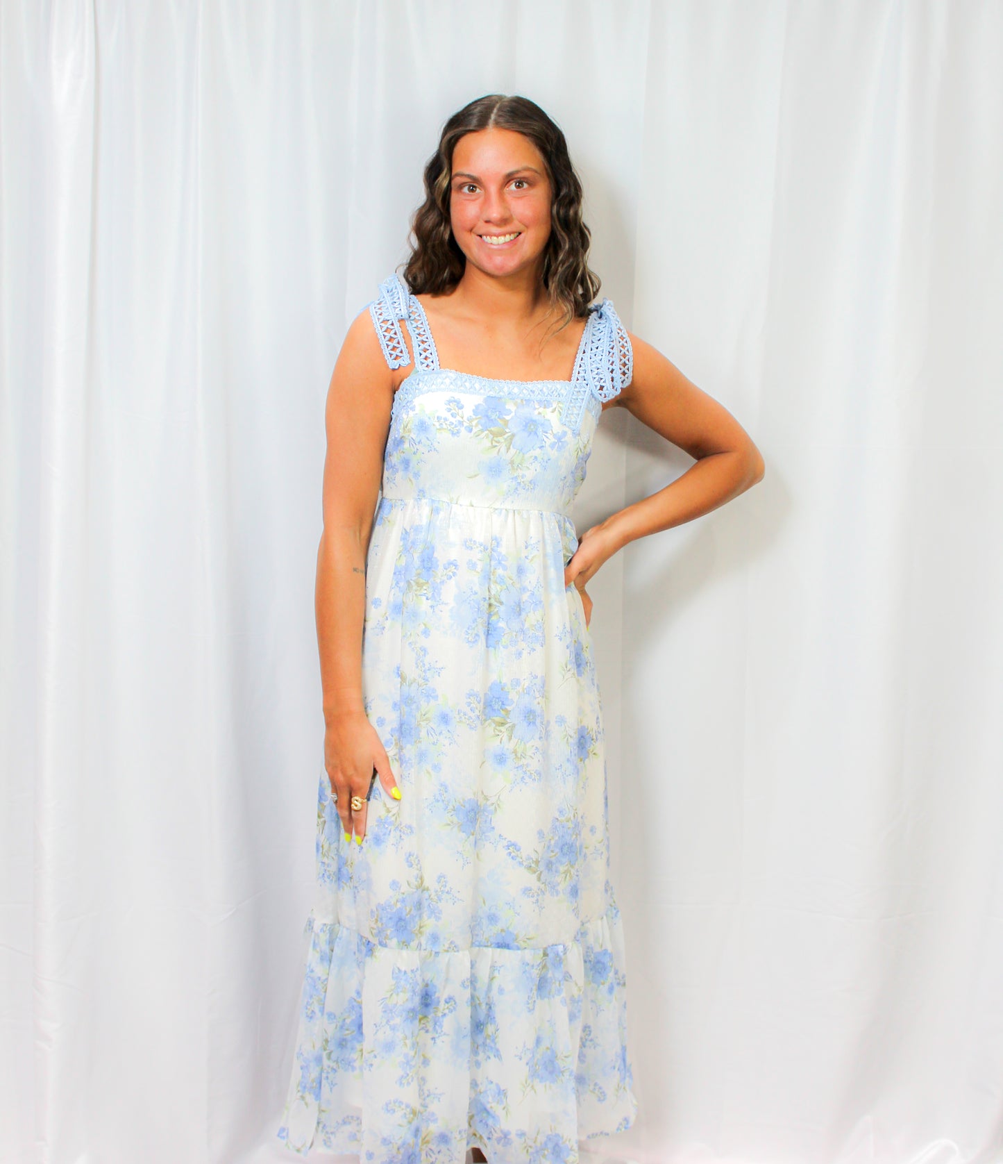 Crochet Lace Strap Maxi Dress