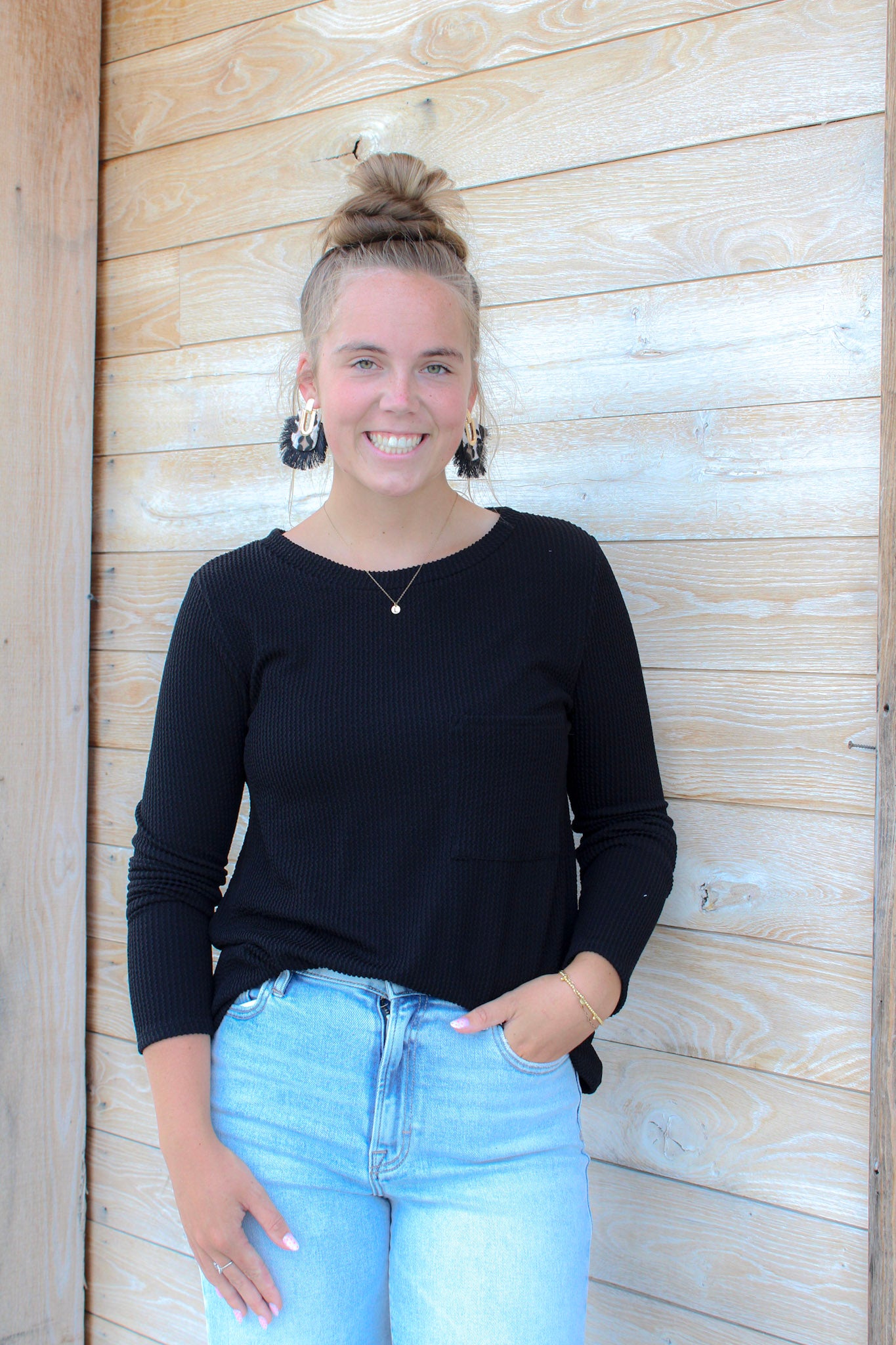 Rib Knit Long Sleeve Top