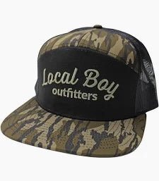 Local Boy Simple Script 7 Panel Hat Mossy Oak Bottomland