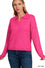 MELANGE COLLARED VNECK BASIC SWEATER