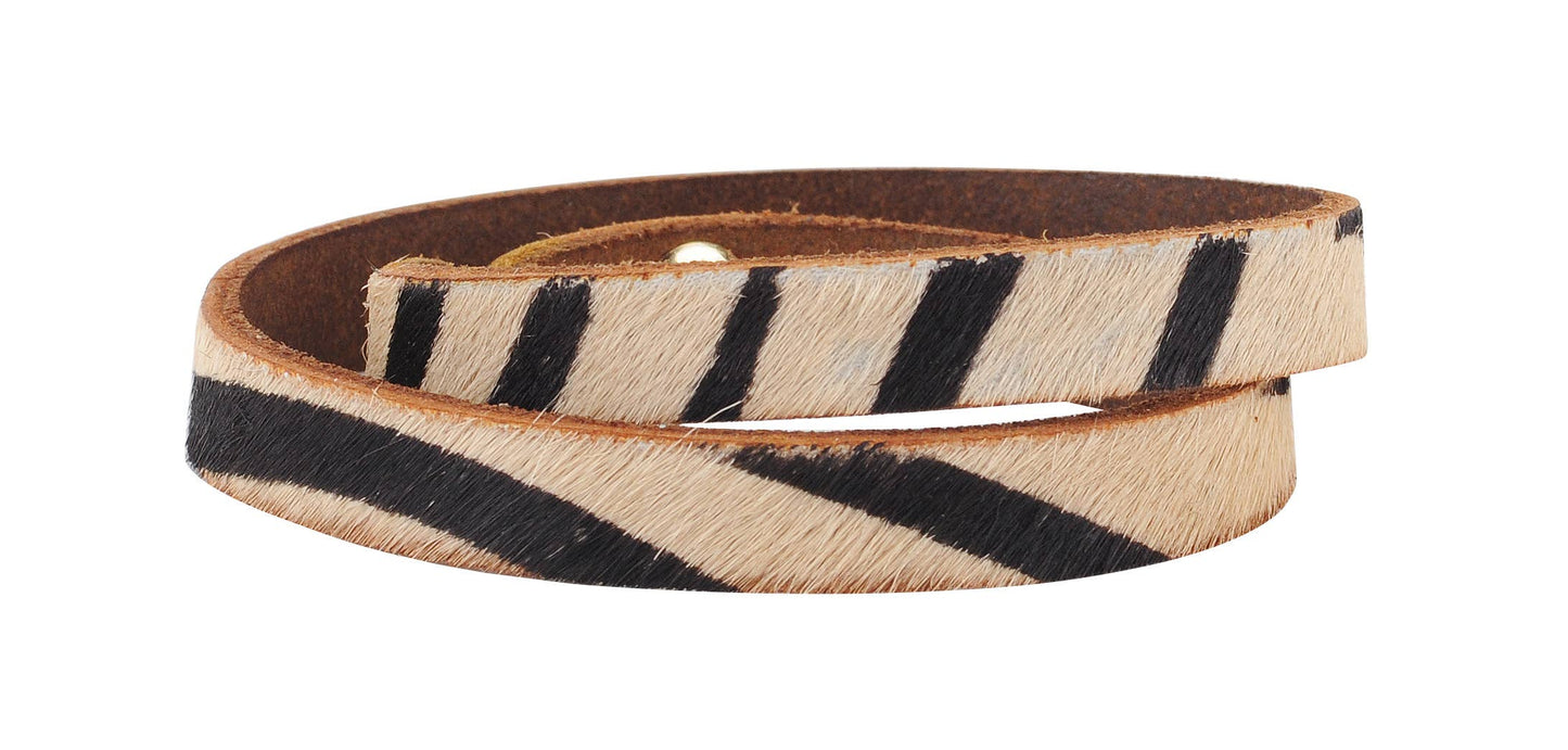 Zebra Double Wrap Bracelet